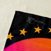 ブライトネオンウェーブクラッシュマウンテンレトロ ビーチタオル (インサイチュ)