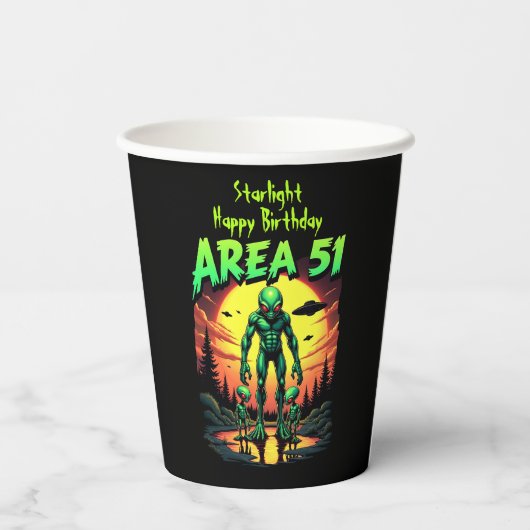 ブライトネオンエイリアンウォッチエリア51 紙コップ (裏面)