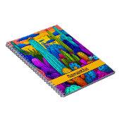 ブライトネオンサボテン鮮やか南西イラストレーション ノートブック (右側)