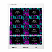 ブライトネオンパープルブルージオメトリック差出人住所 ラベル (フルシート)