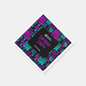 ブライトネオンパープルブルージオメトリック誕生日 スタンダードカクテルナプキン (角)