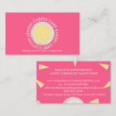 ブライトネオンピンクチーズケーキベーカリーペストリー 名刺 (正面/裏面)