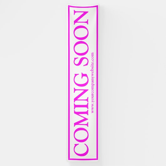 ブライトネオンピンクビジネス来ズの近いウェブサイト 横断幕 (縦)