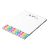 ブライトネオンレインボークレヨンプレスクールデザイン ノートパッド (回転)
