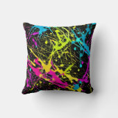 ブライトネオン絵を描(ばちゃばちゃ)跳ねる クッション (裏面)