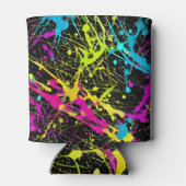 ブライトネオン絵を描（ばちゃばちゃ）跳ねる 缶クーラー (裏面)