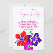 ブライトハイビスカスモダンサプライズバースデーパーティー 招待状 (正面)