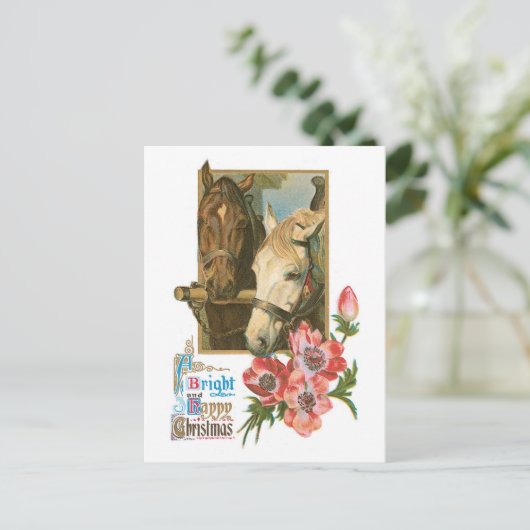 ブライトハッピークリスマス – ヴィンテージ馬 シーズンポストカード (スタンド正面)