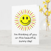 ブライトハッピースマイル-顔 カード (黄色い花)