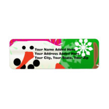 ブライトハッピー雪だるま差出人住所ラベル