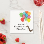 ブライトバルーンカスタマイズハッピーバースデーナプキン スタンダードカクテルナプキン (インサイチュ)