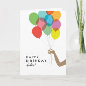 ブライトバルーンカスタムハッピーバースデーカード サンキューカード (正面)