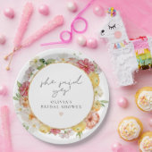 ブライトパステルウォーターカラーフローラブライダルシャワー ペーパープレート (パーティー)