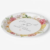 ブライトパステルウォーターカラーフローラブライダルシャワー ペーパープレート (アングル)