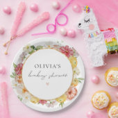 ブライトパステルウォーターカラーフローラ春ベビーシャワー ペーパープレート (パーティー)