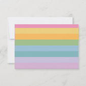 ブライトパステルストライプパープルカスタムベイビーシャワー サンキューカード (裏面)