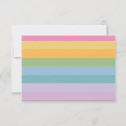 ブライトパステルストライプパープルカスタムベイビーシャワー サンキューカード (裏面)