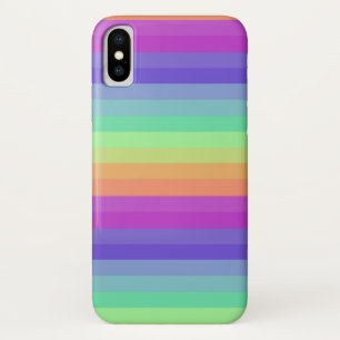 ブライトパステルストライプレインボーiPhone / iPadケース iPhone X ケース