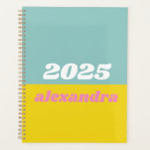 ブライトパステルズカラーブロックパーソナライズされた2021 プランナー手帳 (正面)