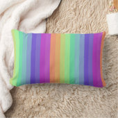 ブライトパステルレインボーストライプ装飾用クッション ランバークッション (ブランケット)