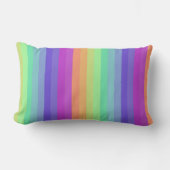ブライトパステルレインボーストライプ装飾用クッション ランバークッション (正面)
