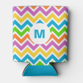 ブライトパーソナライズされたカラーズシェブロンモノグラム 缶クーラー (正面)