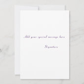 ブライトパープルアイリスハッピーバースデーフラットカード カード (裏面)