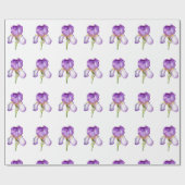 ブライトパープルアイリスパターンラッピング紙 ラッピングペーパー (フラット)