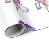 ブライトパープルアイリスパターンラッピング紙 ラッピングペーパー (ロールコーナー)