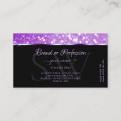 ブライトパープルグリッターきらめくスターズモノグラム 名刺 (裏面)
