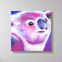 ブライトパープルコアラ動物顔アート