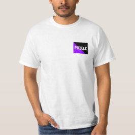 ブライトパープルブラックカラーブロックピックボールのモットー Tシャツ