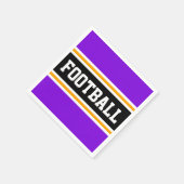 ブライトパープル白黒イエローサッカーストライプ選手 スタンダードカクテルナプキン (角)