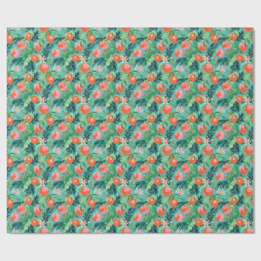 ブライトパームビーチクリスマスオーナメントウォーター色 ラッピングペーパー (フラット)