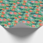 ブライトパームビーチクリスマスオーナメントウォーター色 ラッピングペーパー (角)