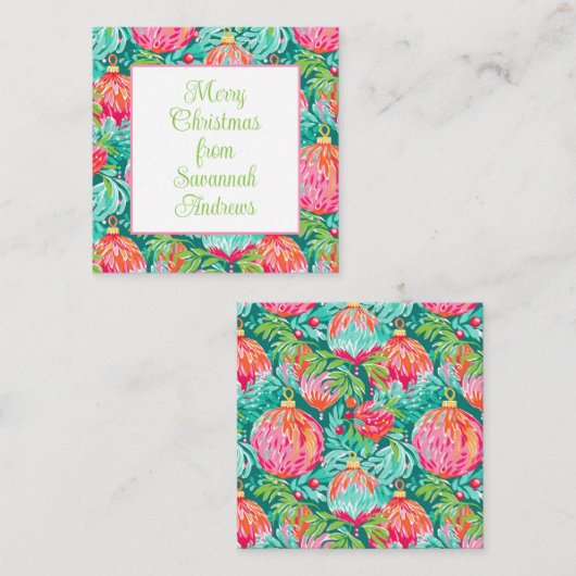 ブライトパームビーチクリスマスオーナメントエンクロージャ ノートカード (正面/裏面)