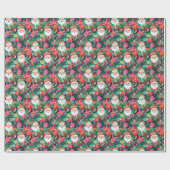 ブライトパームビーチクリスマスサンタウォーターカラー ラッピングペーパー (フラット)