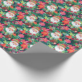 ブライトパームビーチクリスマスサンタウォーターカラー ラッピングペーパー (角)