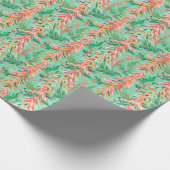 ブライトパームビーチクリスマスツリーズウォーターカラー ラッピングペーパー (角)