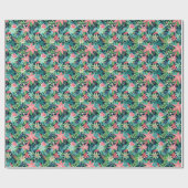 ブライトパームビーチクリスマスツリーズウォーターカラー ラッピングペーパー (フラット)