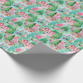 ブライトパームビーチクリスマスハウスウォーターカラー ラッピングペーパー (角)