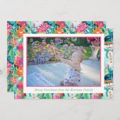 ブライトパームビーチクリスマス雪だるま写真 シーズンカード (正面/裏面)