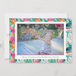 ブライトパームビーチクリスマス雪だるま写真 シーズンカード