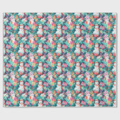 ブライトパームビーチクリスマス雪だるま水彩 ラッピングペーパー (フラット)