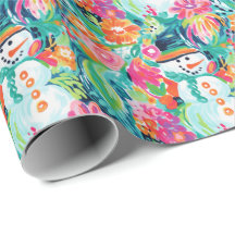 ブライトパームビーチクリスマス雪だるま水彩