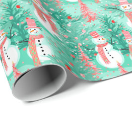 ブライトパームビーチクリスマス雪だるま ラッピングペーパー