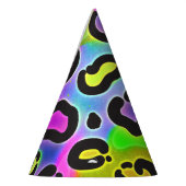 ブライトヒョウプリントジャングルバースデーパーティー パーティーハット (左)