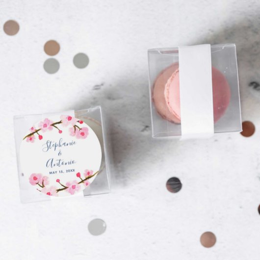 ブライトピンクさくらんぼ結婚ブロッサム ラウンドシール
