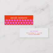 ブライトピンクとオレンジの水玉模様美しいサロン スキニー名刺 (正面/裏面)