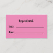 ブライトピンクとブラックラインの美しいサロン 予約カード (裏面)